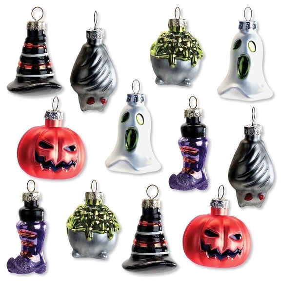 Current Halloween Figures Glass Keepsake Ornaments - Set of 12