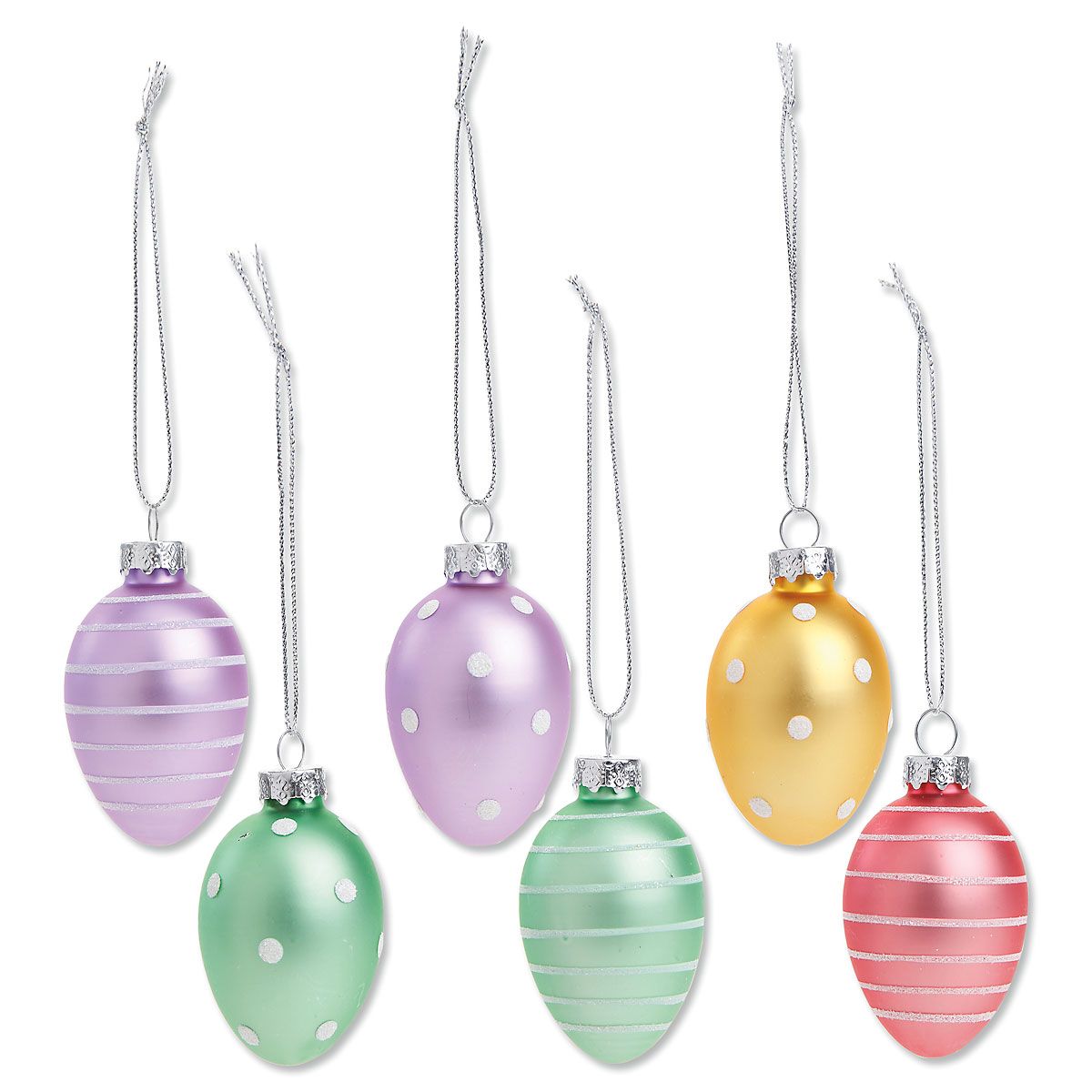 Lillian Vernon Pastel Frosted Glass Easter Egg Ornaments Holiday Home