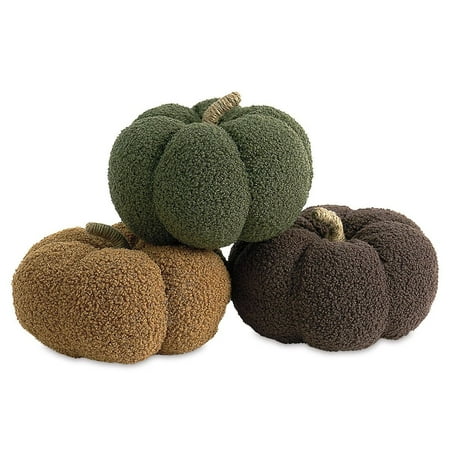 Lillian Vernon Decorative Pumpkin Pillow Set, Thanksgiving & Fall Throw Pillows, 8 in x 4.5 in, 3 Count