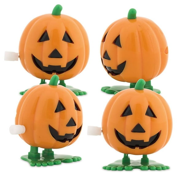 Lillian Vernon Pumpkin Wind Up Toys, Jack-o'-Lanterns, Kids Halloween Party Gifts, 2 Inches Tall by 1.75 Inches Wide