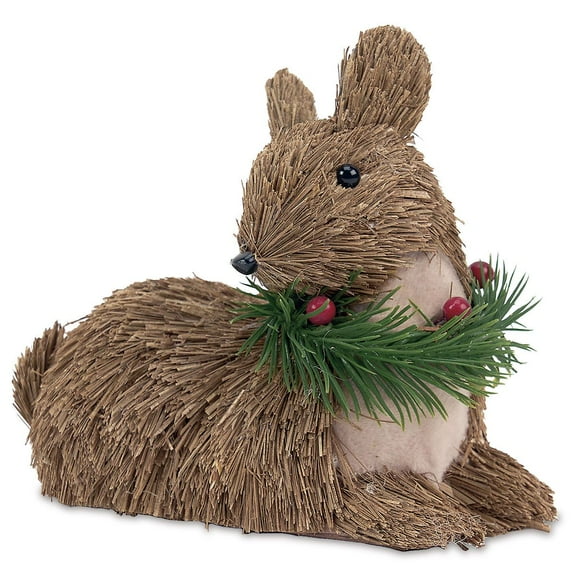 Lillian Vernon Straw Reindeer - Sittng, Christmas and Holiday Décor, Rustic, Cabin, Gifts, Holly