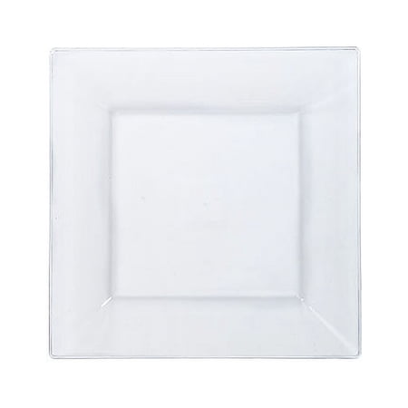 LillianPlastic Dinnerware Plastic Plates, Sqaure, 6.5", Clear, 10 Ct