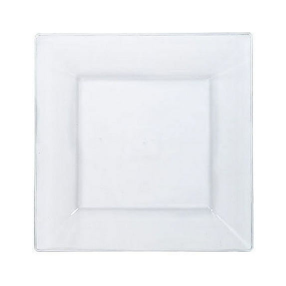 LillianPlastic Dinnerware Plastic Plates, Sqaure, 6.5", Clear, 10 Ct
