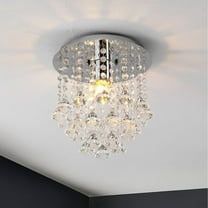 JONATHAN Y Lillibet 9.88" 1-Light Traditional Transitional Iron LED Semi Flush Mount, Chrome/Clear, JYL9900A