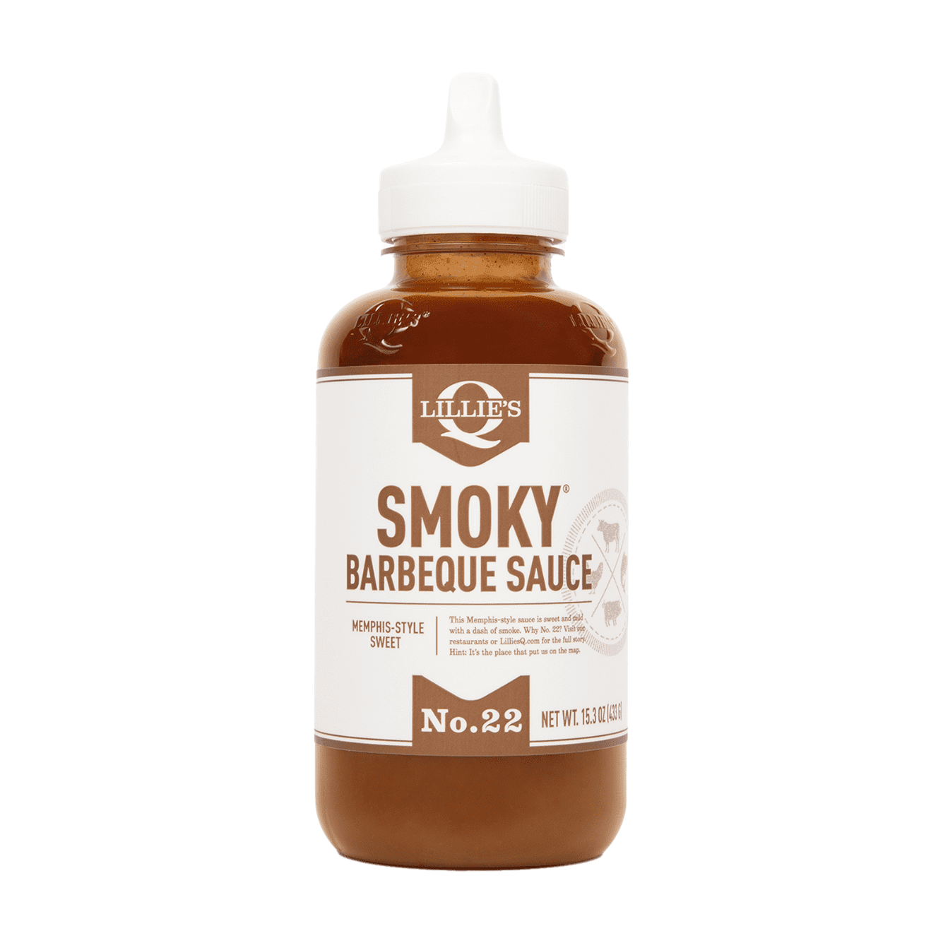 Lillie’s Q Memphis Style BBQ Sauce – Smoky & Sweet Barbecue Sauce for Ribs, Pulled Pork & Chicken, 15.3 oz Squeeze Bottle