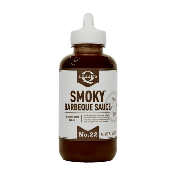 Lillie's Q Smoky Barbeque Sauce, Memphis-Style BBQ Sauce, Squeeze Bottle, 15.3 oz