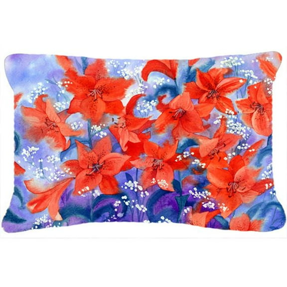 Lillies Fabric Decorative Pillow
