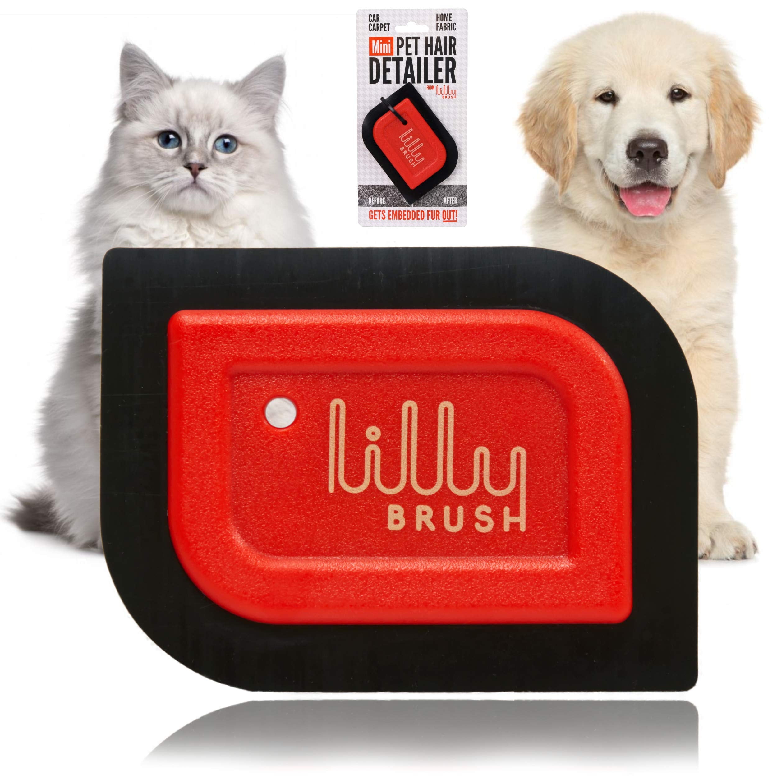 Lilly Brush Mini Pet Hair Detailer, Dog & Cat Hair Remover, FabricSafe