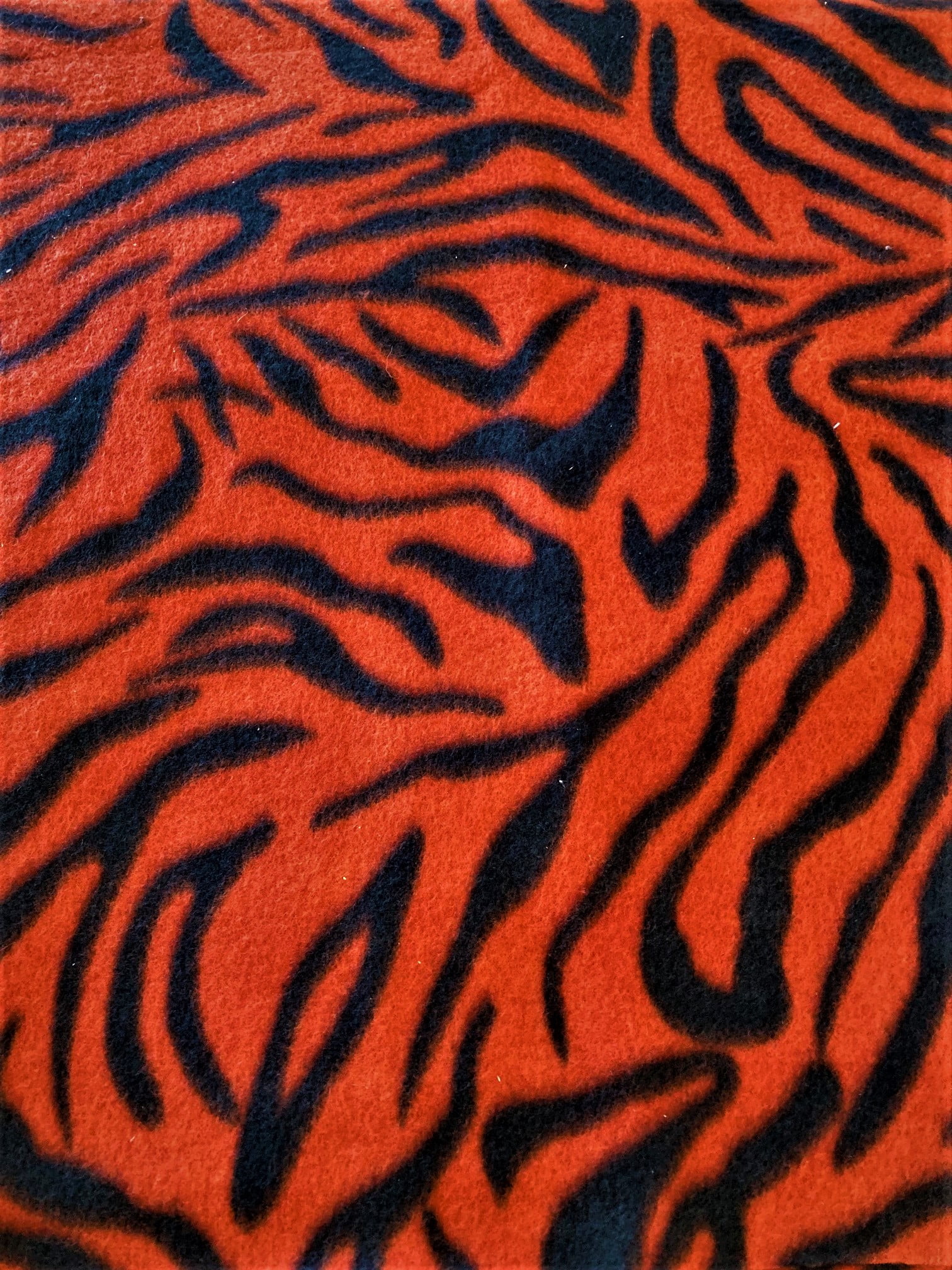 Lilly Craft Animal Zebra Print Black and Rust Fleece Fabric 58-60