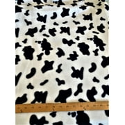 Lilly Craft Black Cow Print Fleece Fabric 58-60" Wide Sold by the Yard