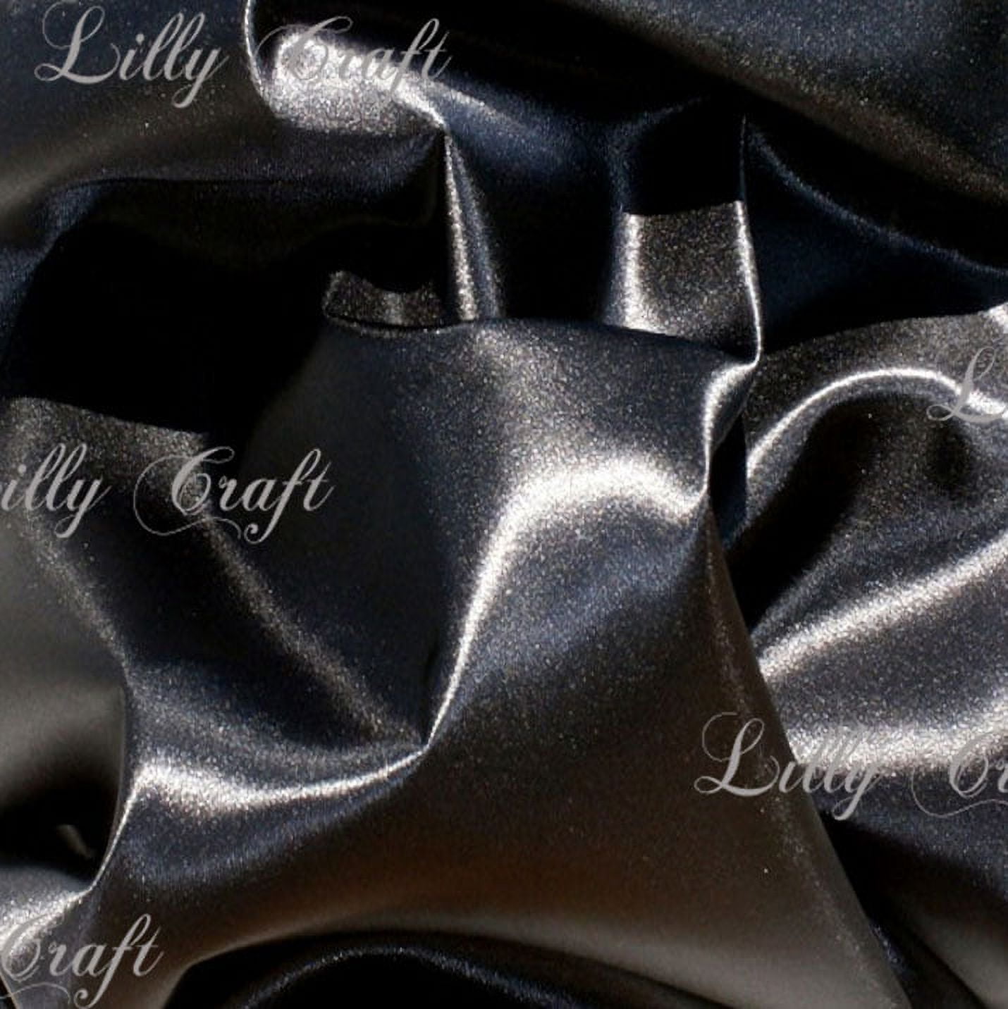 Lilly Craft Bridal Satin Black Color FABRIC 58-60