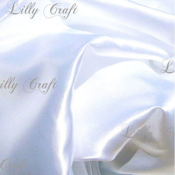 Lilly Craft Bridal Satin White Color FABRIC 58-60" Wide Sold by the Yard