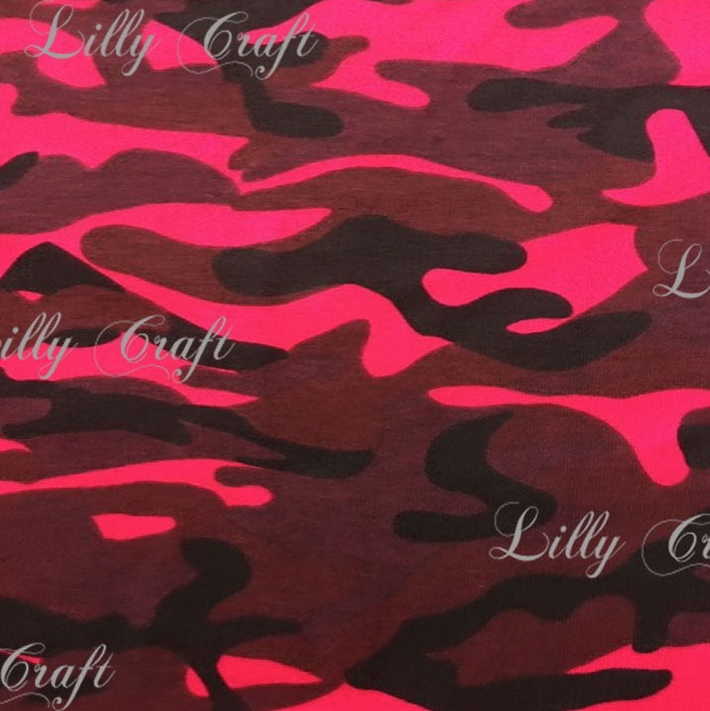 Lilly Craft Camouflage Fuchsia Cotton Jersey Fabric STRETCH - Sold By The Yard - 58" / 59"