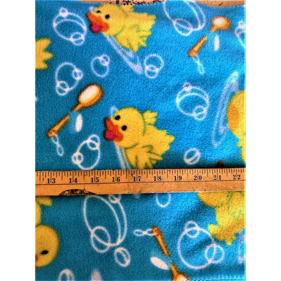 Lilly Craft Ducks Print on Turquoise Fleece Fabric 58/60 Sold by the Yard