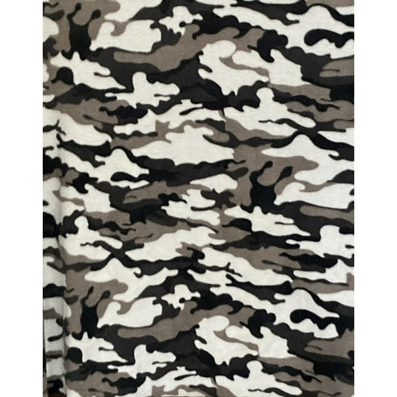 Lilly Craft Grey and Black Camouflage FLEECE Fabric 100% Polyester - 58"/60" Wide and Sold by the Yard