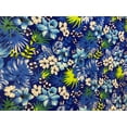 thumbnail image 1 of Lilly Craft Hawaiian Floral Print Royal Blue Polycotton Fabric 58-60" Wide Sold by the Yard, 1 of 2