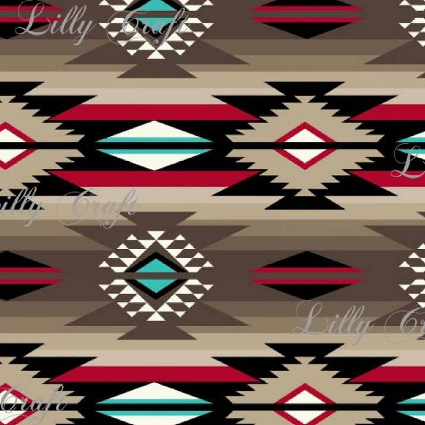 Lilly Craft Raindance Taupe Tribal Print Fleece AntiPill FABRIC 5860