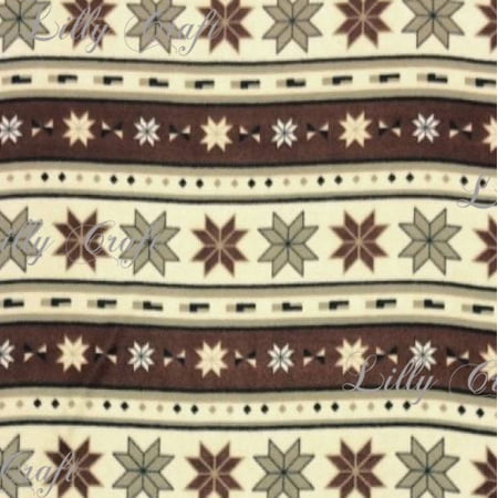Lilly Craft Striped Aztec Tribal Print Fleece Anti-Pill FABRIC 58-60" Wide Sold by the Yard