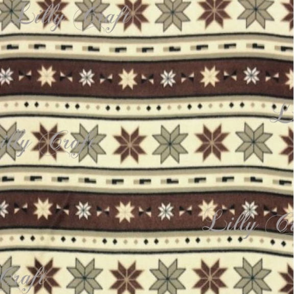 Lilly Craft Striped Aztec Tribal Print Fleece Anti-Pill FABRIC 58-60" Wide Sold by the Yard