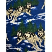 Lilly Craft Wolves Print Fleece Anti-Pill Fabric 58-60" Wide Sold by the Yard