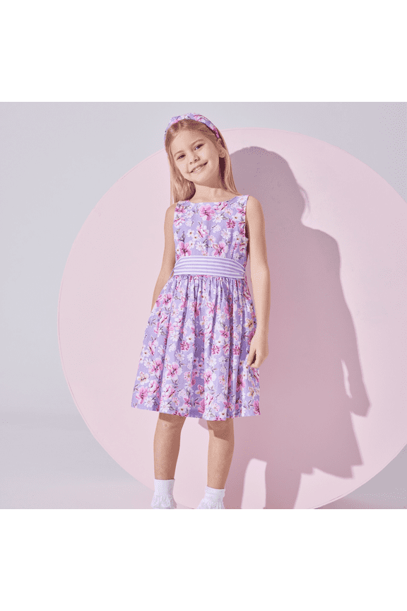 Lilly Flower Dress With Hairband Accessory