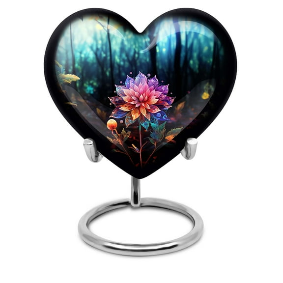 Lilly Flower Urn, Ash Urns For Humans, Heart Keepsakes For Ashes, Miniature Urns, Small Urn For Ashes For Women, Mini Urns For Human Ashes, Metal Heart Urn, Burial Ashes Container 3 Inch Pack Of 1
