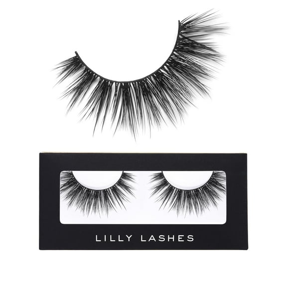 Lilly Lashes Premium Synthetic Lashes San Diego | Fake Eyelashes Natural Look | Flare Lash | Full Bodied Look | False Lashes | Vegan Strip Lash | Reusable Up to 10 Wears | 15mm