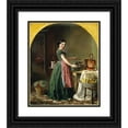 thumbnail image 1 of Lilly Martin Spencer 15x17 Black Ornate Wood Framed Double Matted Museum Art Print Titled - Kiss Me and Youll Kiss the Lasses, 1 of 5