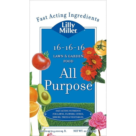 Lilly Miller All Purpose Lawn & Garden Food 16-16-16 1ea/20lb