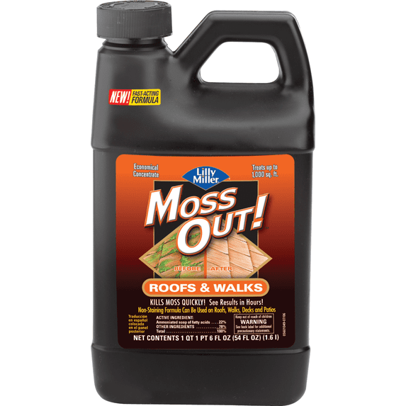 Lilly Miller MOSS OUT! Roof Moss & Algae Killer - Single Pack — Residential Use, Standard Application
