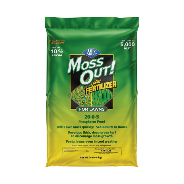 Lilly Miller Moss Out! Plus Fertilizer Lawn Food, 2005 Fertilizer, 20 lb.