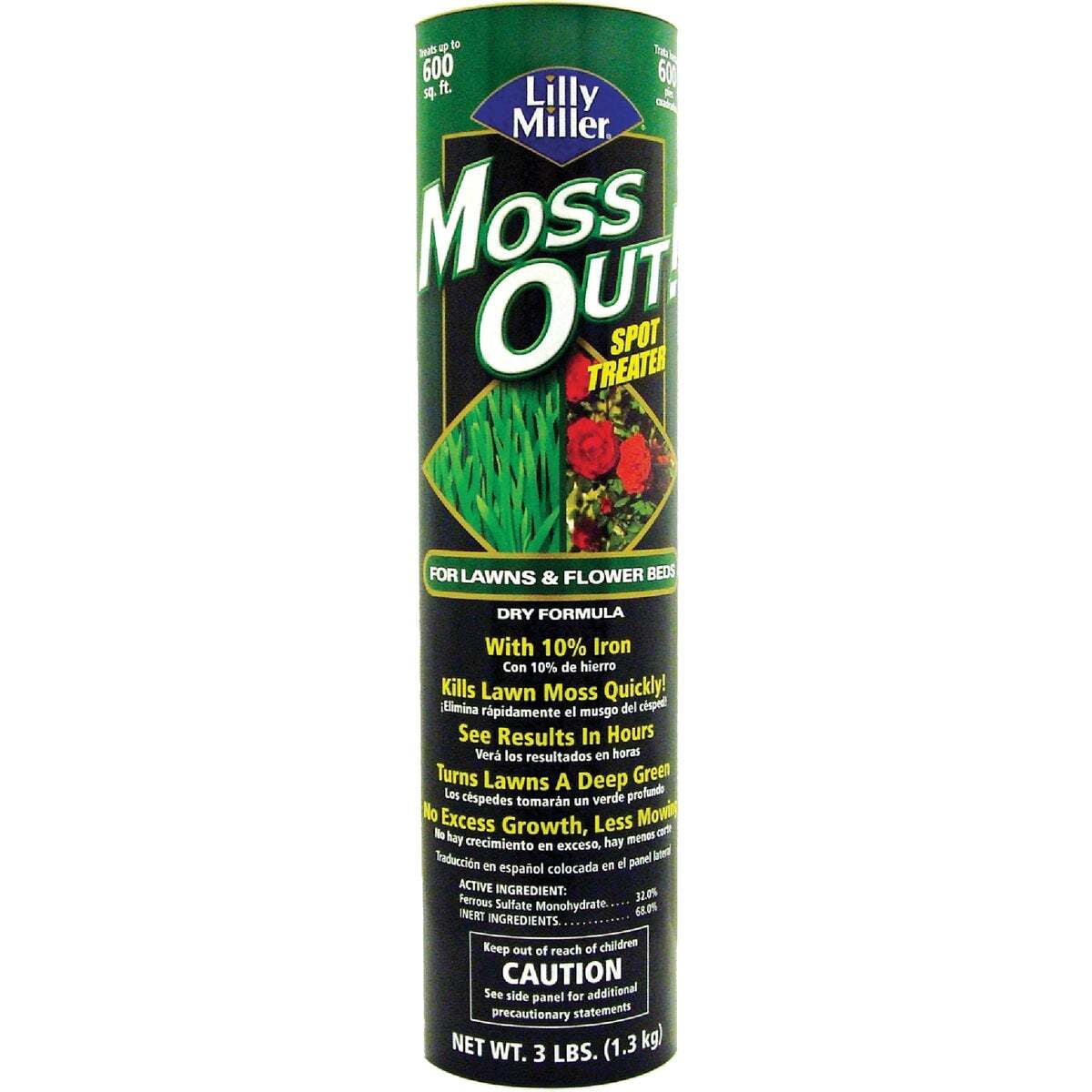 Lilly Miller Moss Out! Spot Treater for Lawns & Flower Beds, Herbicide, 3lb. 1 pack