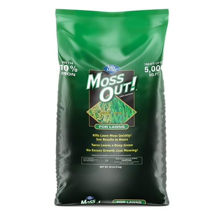 Lilly Miller Moss Out! for Lawns with 10% Iron, Moss Weed Killer, 20 lb. 1 Count