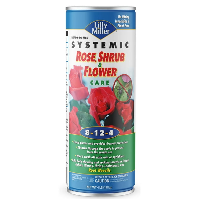 Lilly Miller Rose Shrub & Flower Systemic Insect Killer and Plant Food Fertilizer; 4 lb