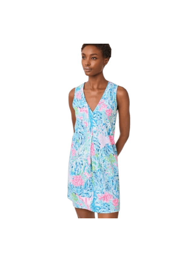 Amina V-Neck Swing Dress Multi Sink or Swim Medium