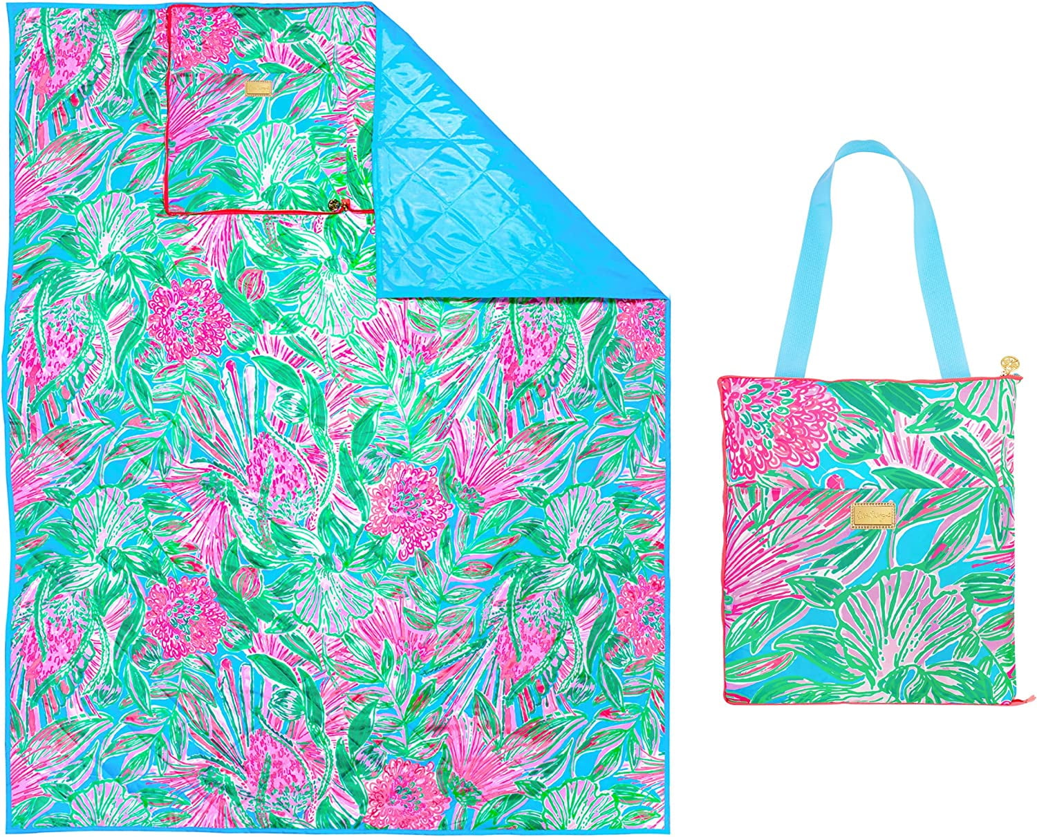 Lilly Pulitzer Beach and Picnic Blanket, 6 Foot Beach Mat, Large