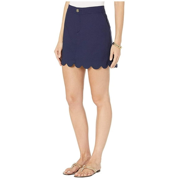 Lilly Pulitzer Colette Scallop Hem Skort True Navy