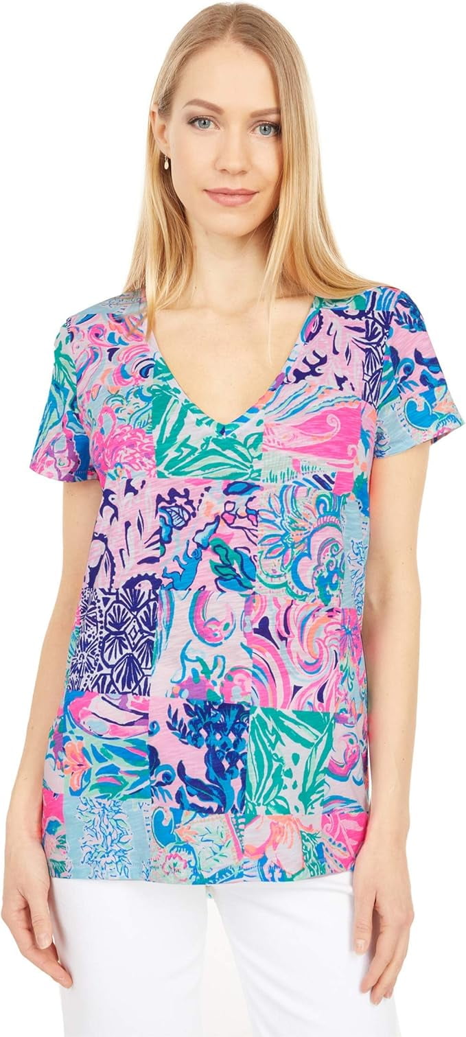 Lilly Pulitzer Etta Scoop Neck Top Multi Patch To Match - Walmart.com
