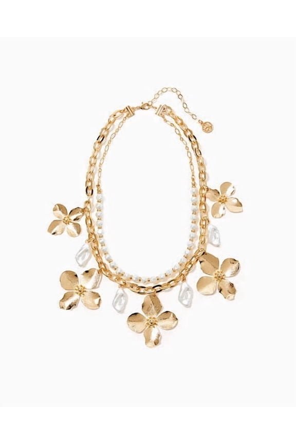 Via Flora Pearl Gold-tone Necklace