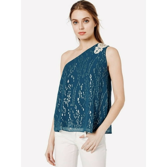 Lilly Pulitzer Women's Sienne Top, Inky Tidal Fish Clip Chiffon, 10