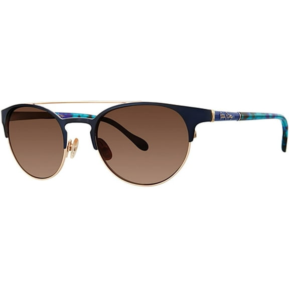 Lilly Pulitzer Womens Kerri Navy 50 Sunglasses, Size 50-20-135 B41