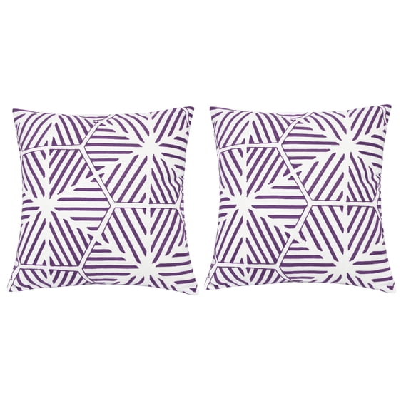 Lilly Purple Abstract Polyester 20 in. x 20 in. Throw Pillow (Set of 2)