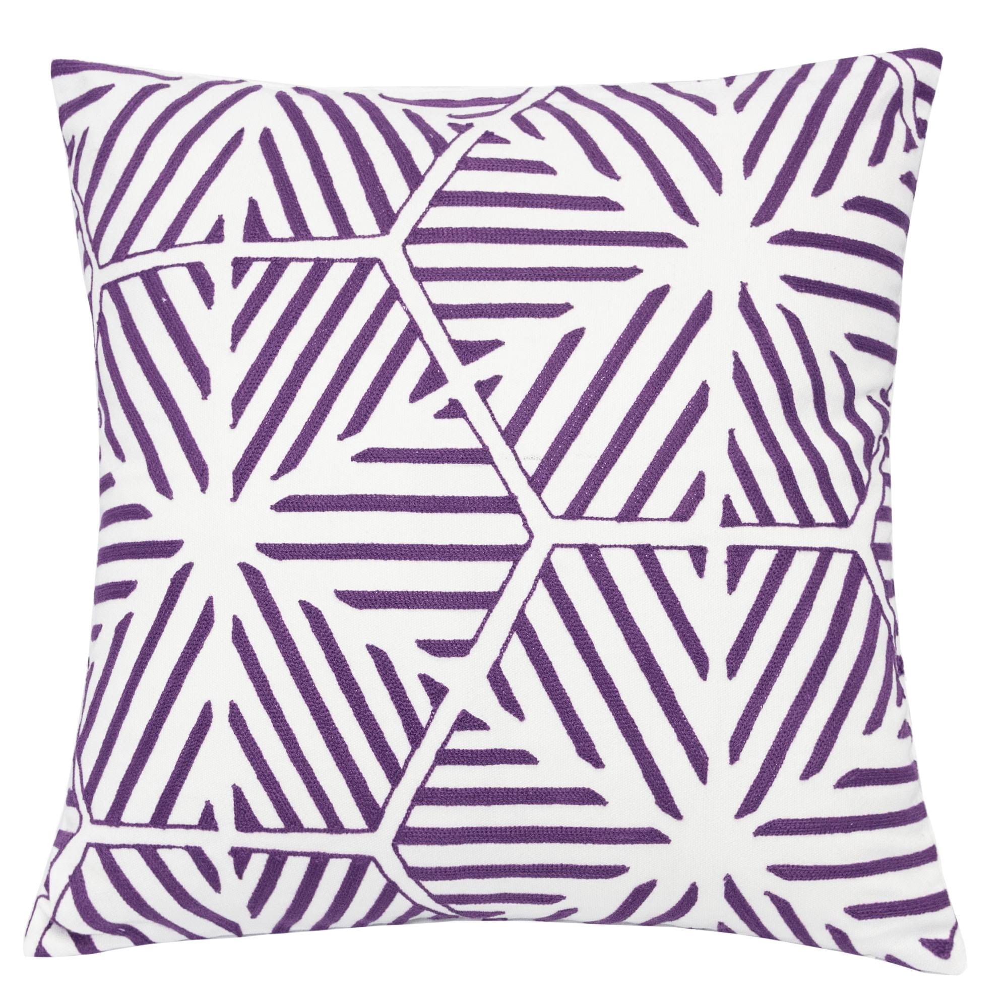 Lilly Purple Abstract Polyester 20 in. x 20 in. Throw Pillow