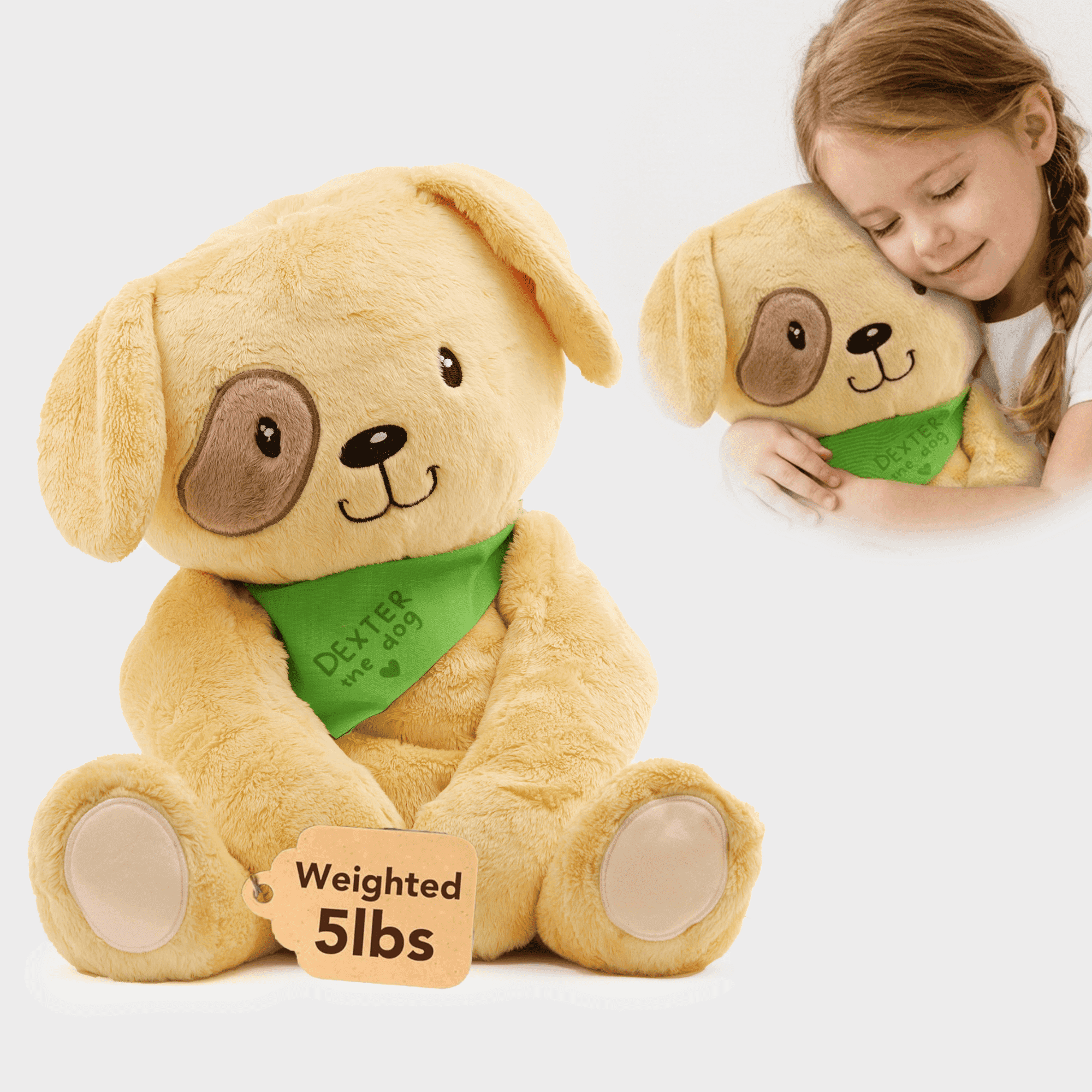 Lilly's Love 5lb Weighted Stuffed Animal, Dexter The Dog - Calming