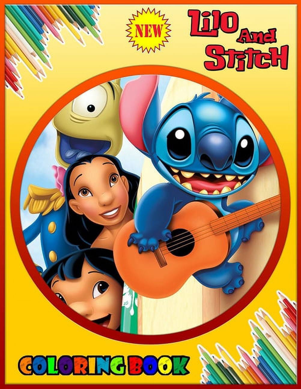Lilo e Stitch (Disney) com o texto Ohana - Retornar à infância - Coloring  Pages for Adults