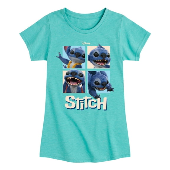 Lilo & Stitch - Cute Stitch - Toddler And Youth Girls Fitted Short Sleeve Graphic T-shirt