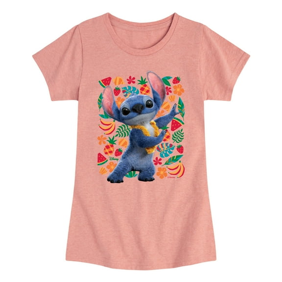 Lilo & Stitch - Hula Dancing - Toddler And Youth Girls Fitted Short Sleeve Graphic T-shirt