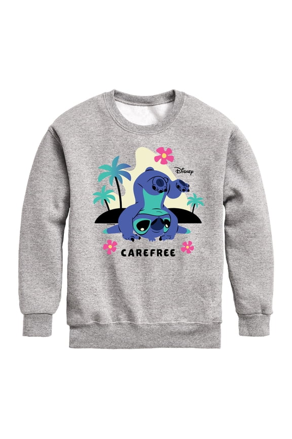 - Carefree Headstand Graphic Long Sleeve Fleece Sweatshirt