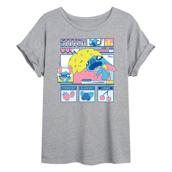 Lilo & Stitch - Stitch Food Kawaii - Women's Oversized Graphic T-Shirt