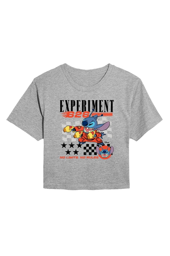 - Stitch Racing Jersey - Juniors Cropped Graphic T-Shirt